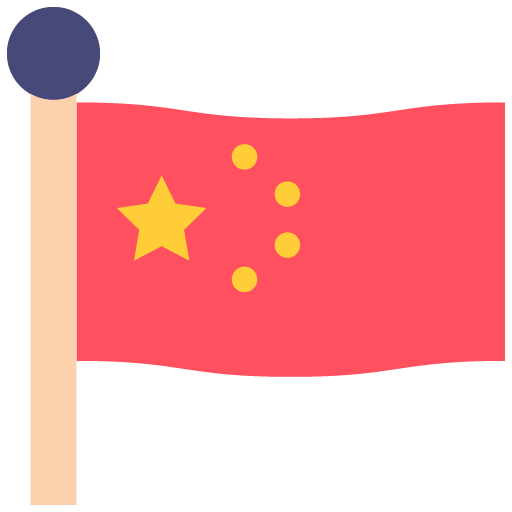 bandera china icono rojo con amarillo